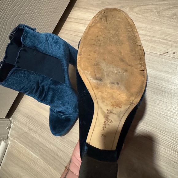 Sam Edelman Velvet Ankle Boots - Blue - Picture 3 of 4